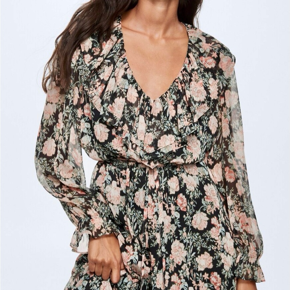 MANGO  - NWT Floral Chiffon Dress